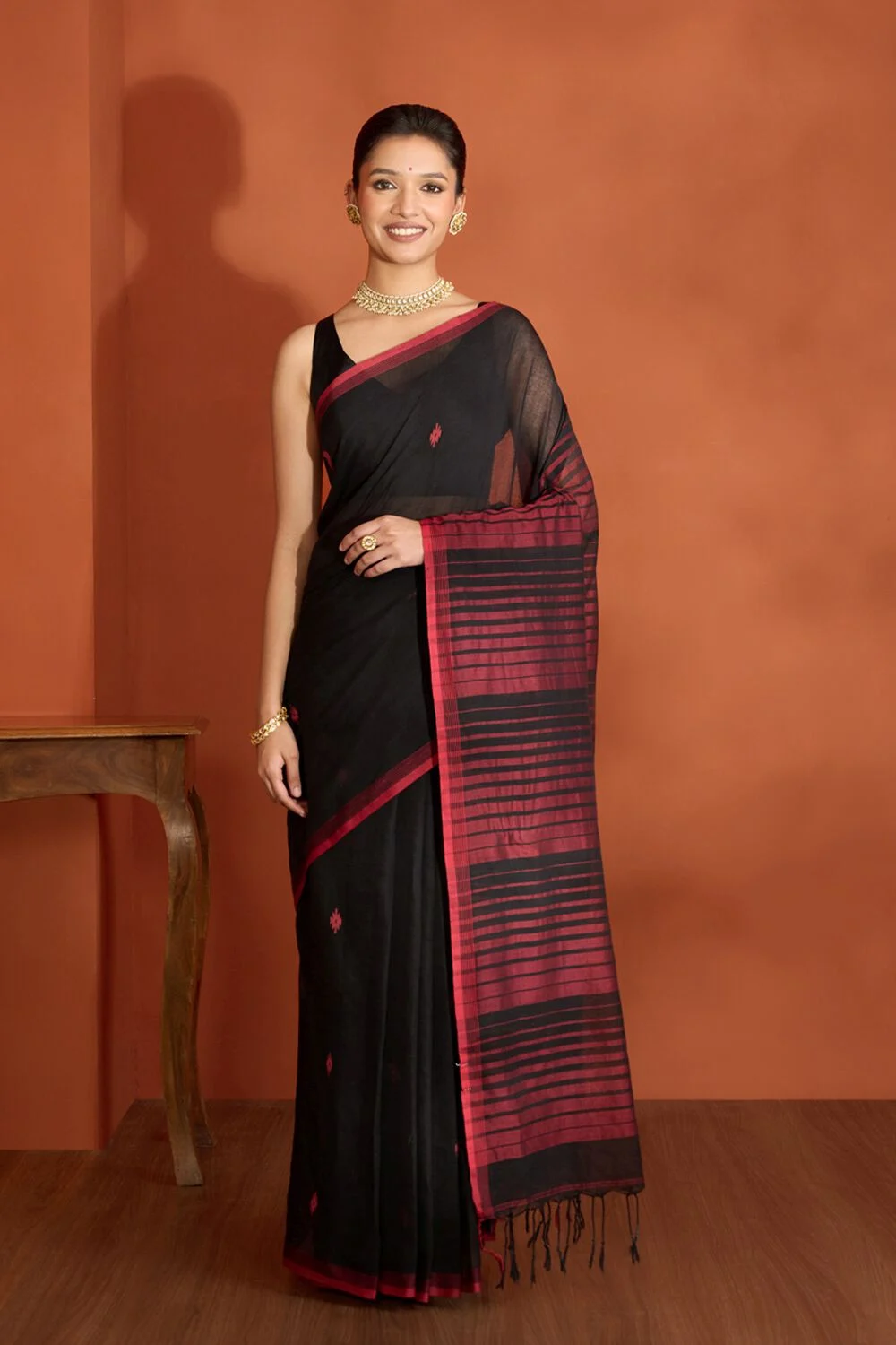 Cotton Saree with Block Print